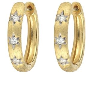 Jude Francis 14k gold & diamond star huggies